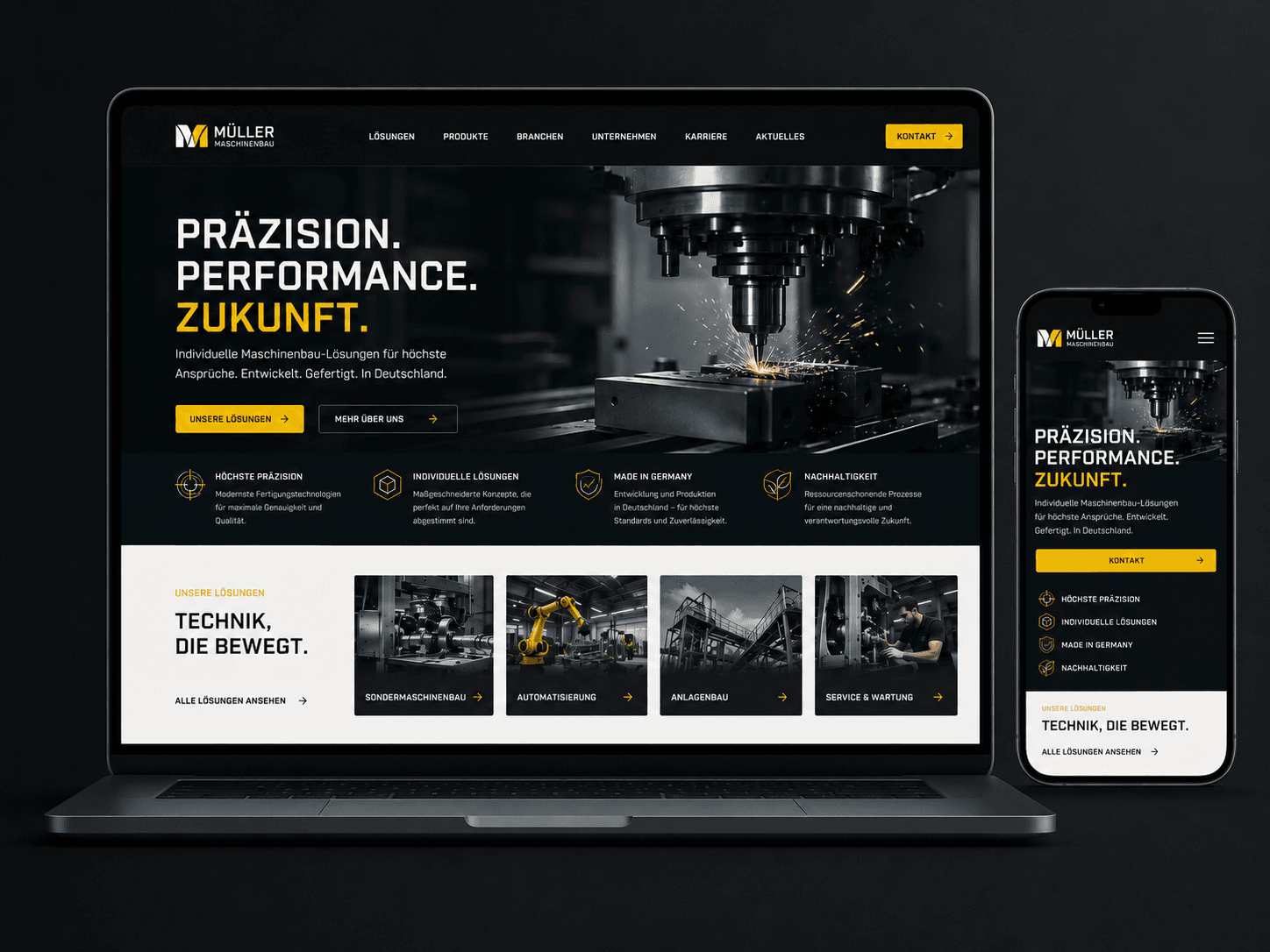Von Schurz Marketing gestaltete Website auf Laptop und Smartphone